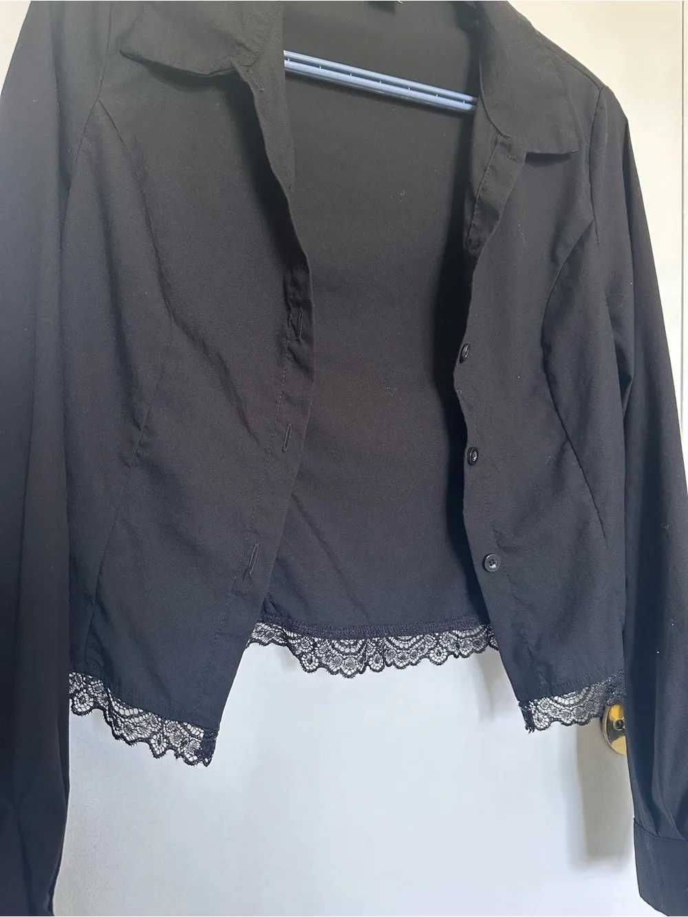 Dazy Black Women's Button-Up Top - Size M - Picture 6 of 6